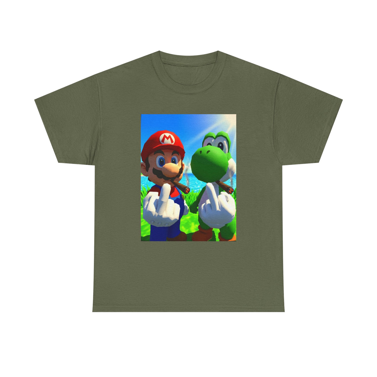Mario And Yoshi Flipping The Bird