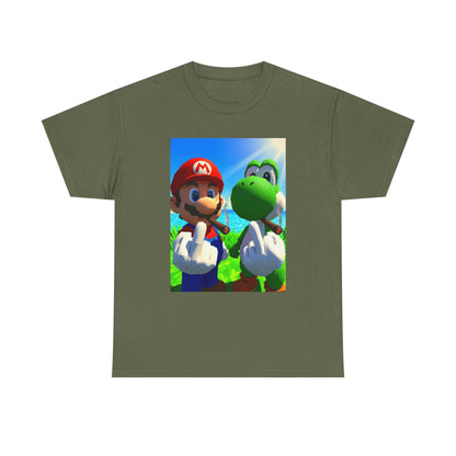 Mario And Yoshi Flipping The Bird