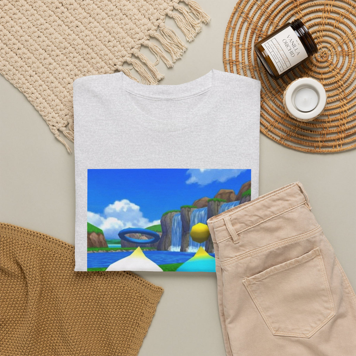 Chao Flipping Off On Green Hills Tee