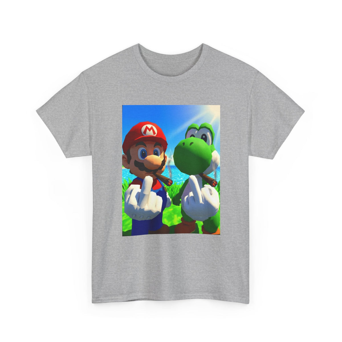 Mario And Yoshi Flipping The Bird