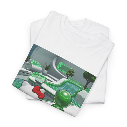 Cute Kitty And Green Dude Flipping Off