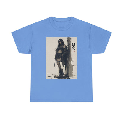 Anime Warrior Girl Leaning On Post Tee