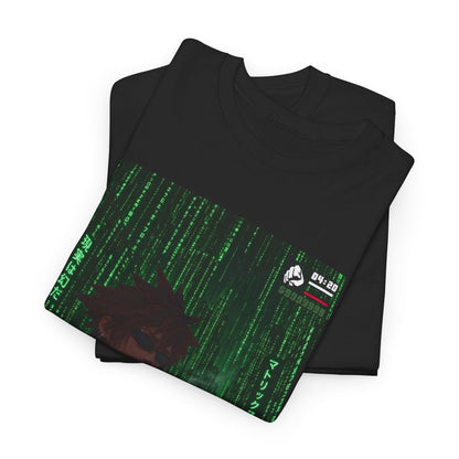 Anime Character Smoking Cigar In Matrix Tee