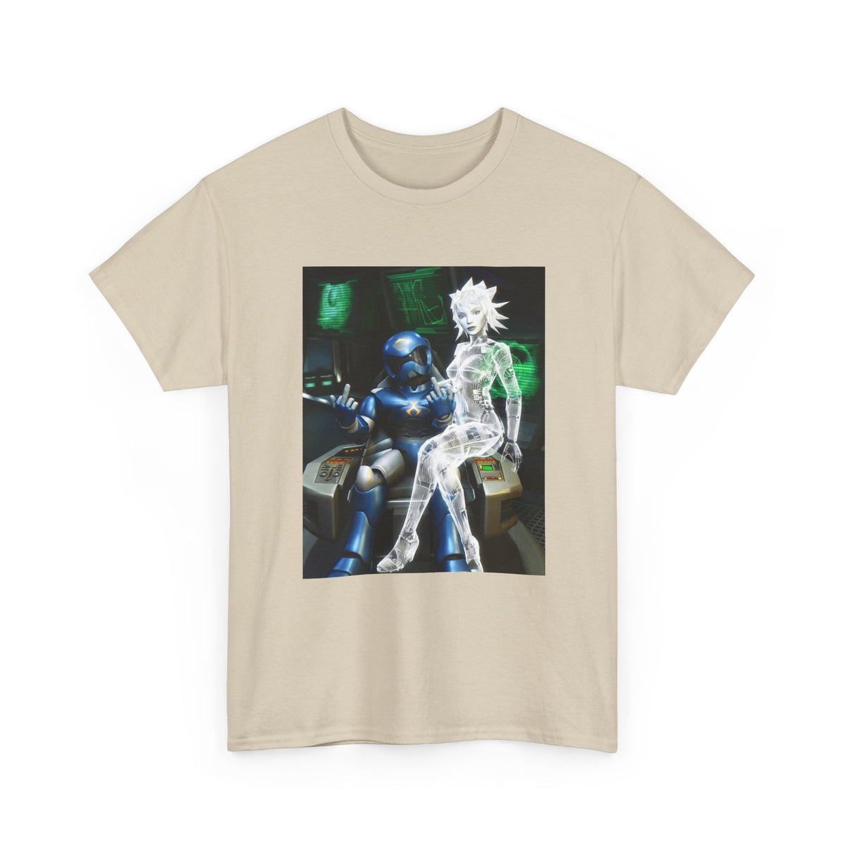 Cyborg & Hologram Flipping The Bird Tee