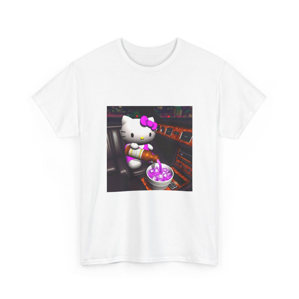 Hello Kitty Pouring Lean In Car Tee