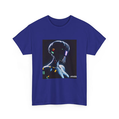 Cybernetic Enigmatic Figure Glowing In Darkness