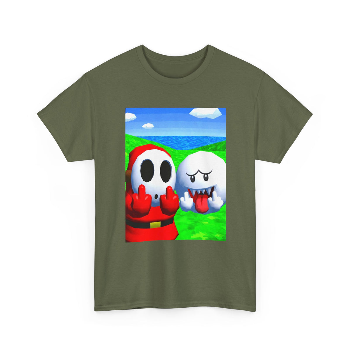 Shy Guy And Boo Flipping Off Tee (Design 5)