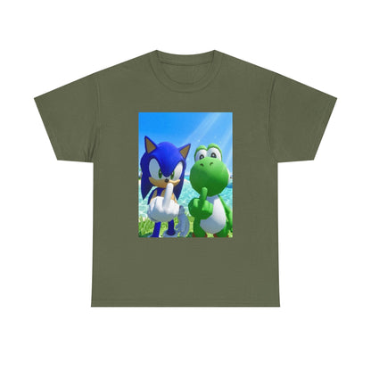 Sonic And Yoshi Flipping Off On The Beach