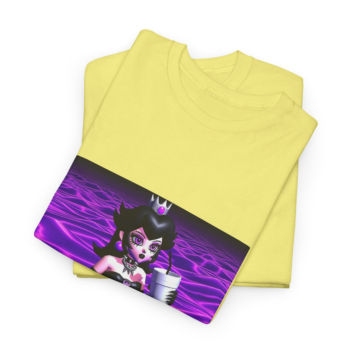 Goth Peach Wading In Purple Waves