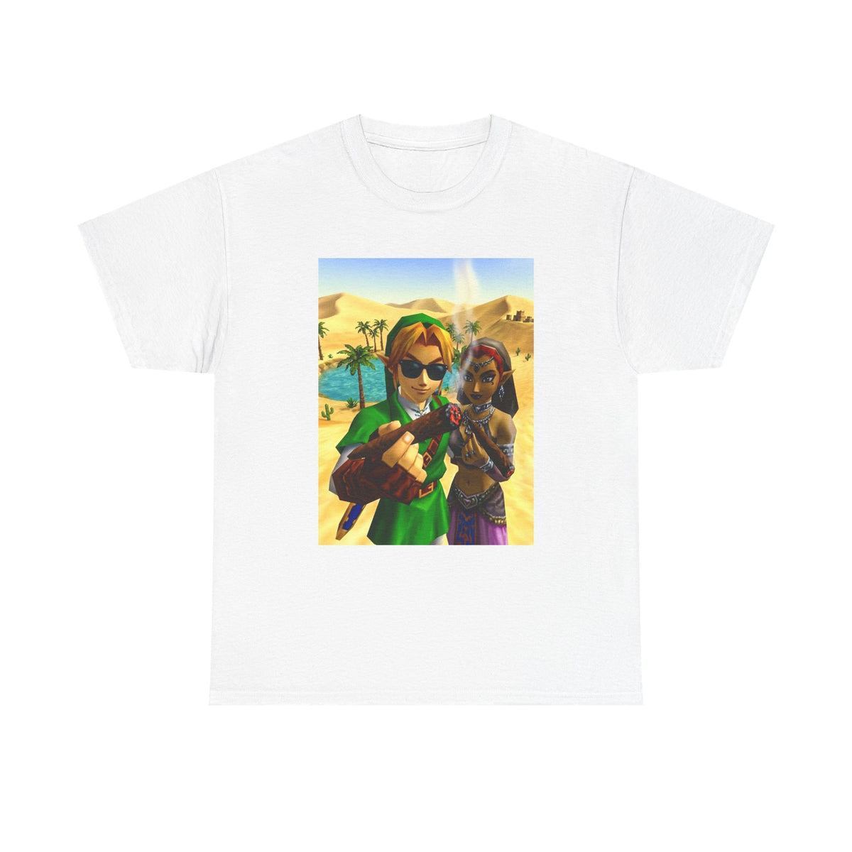 Link And Nabooru Smoking In Desert Tee
