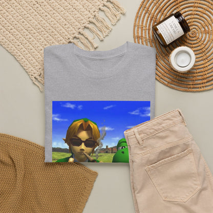 Link And Yoshi Flipping Off The World Tee