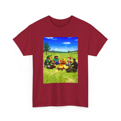 Iconic Gamers Smoking Around Campfire