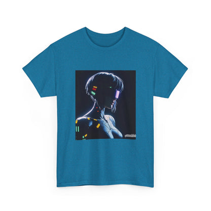 Cybernetic Enigmatic Figure Glowing In Darkness