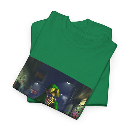 Edgy Link Smoking On Skateboard