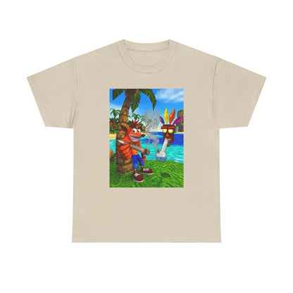 Crash Bandicoot Smoking With Aku Aku Tee