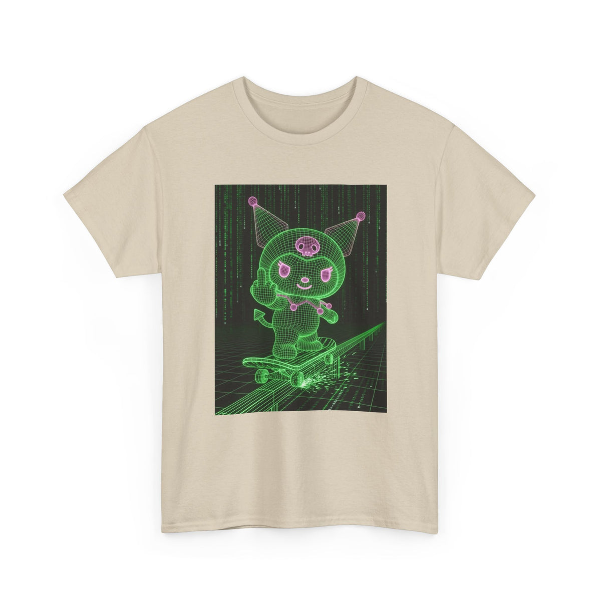 Kuromi Matrix Glitch Skateboard Flip Tee