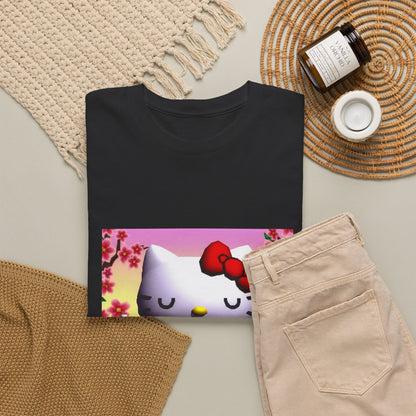 Kitty Meditating and Flipping Bird Tee