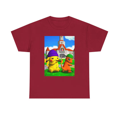 Pikachu And Charmander Chilling At Peach's Castle Tee