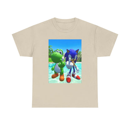 Yoshi And Sonic Flipping Off Tee