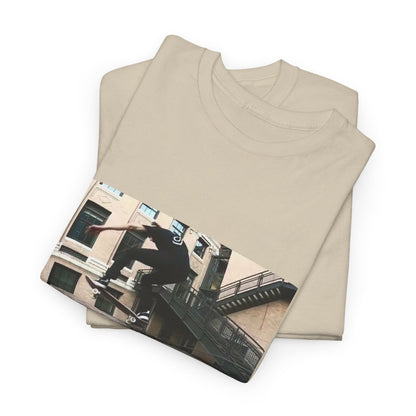 Skater Riding Through Cloud Passage Tee