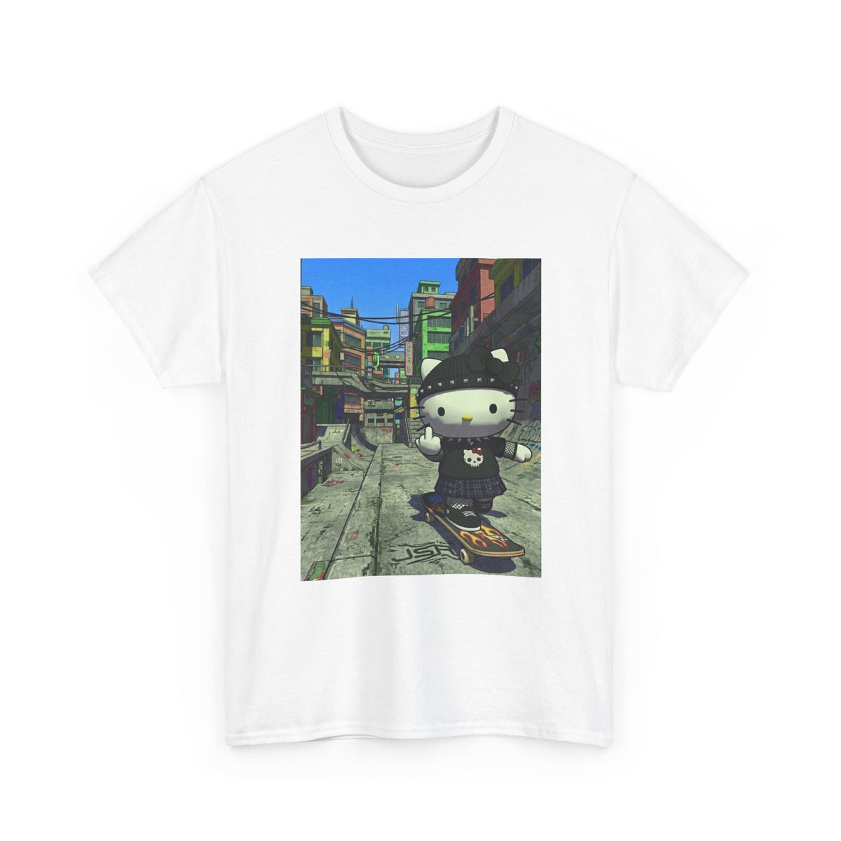Punk Hello Kitty Flipping The Bird Tee