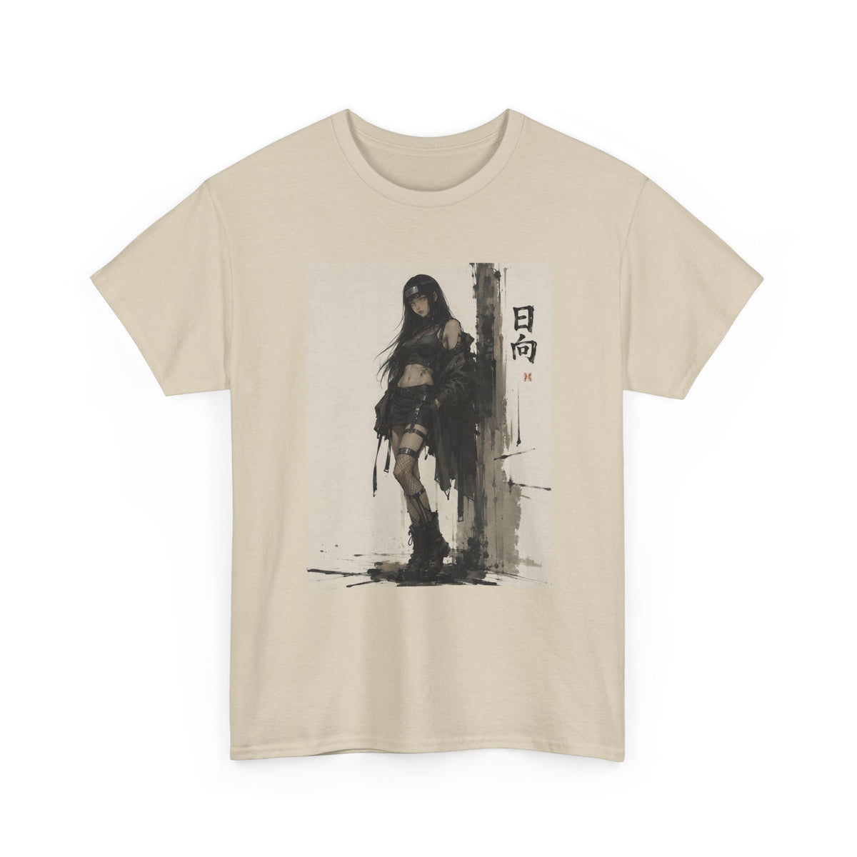 Anime Warrior Girl Leaning On Post Tee