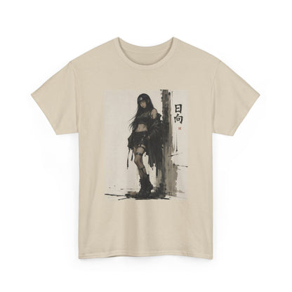 Anime Warrior Girl Leaning On Post Tee