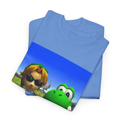Link And Yoshi Flipping Off The World