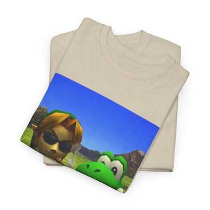 Link And Yoshi Smoking With Attitude Tee