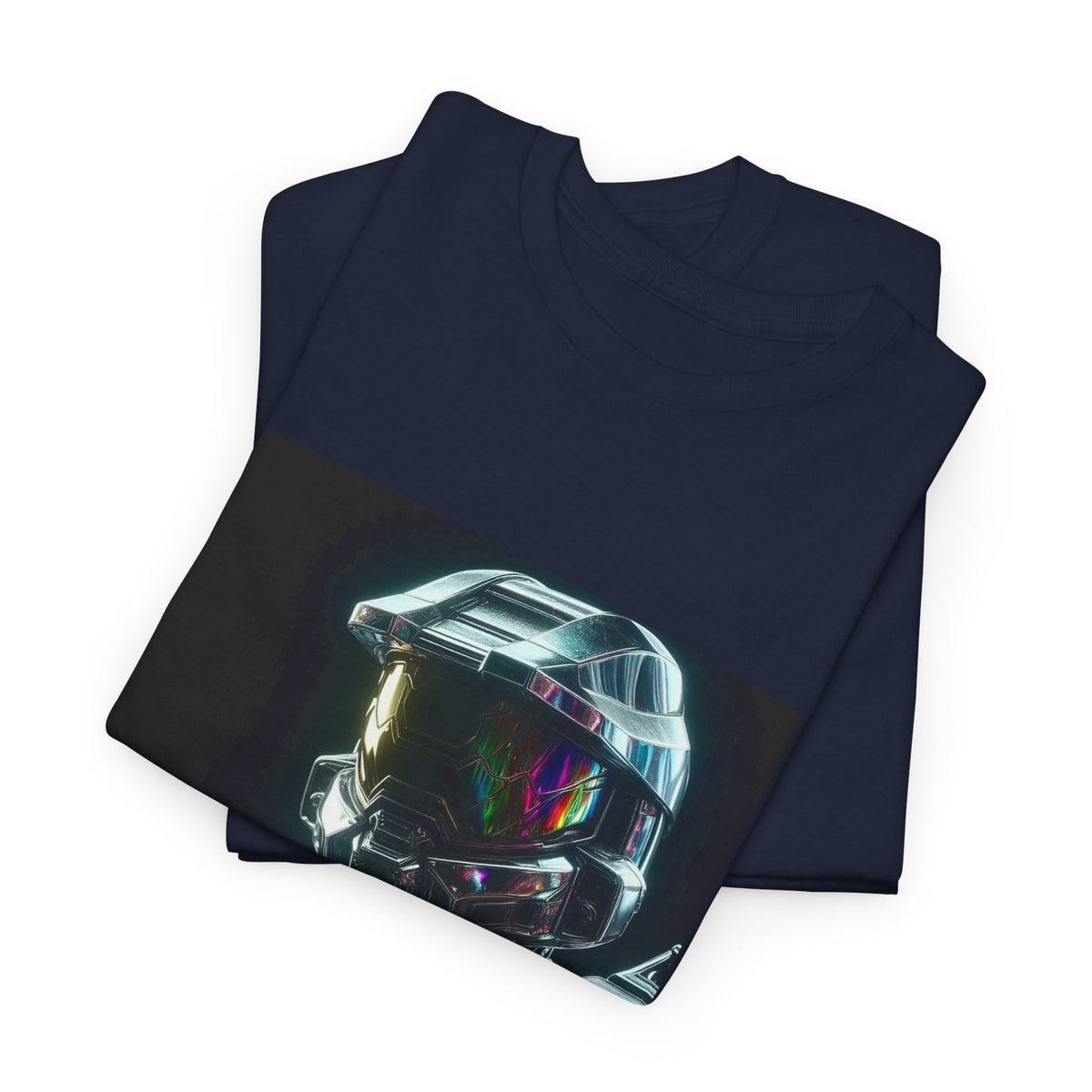 Chrome Cybernetic Commander With Rainbow Visor