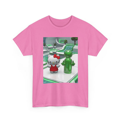 Cute Kitty And Green Dude Flipping Off