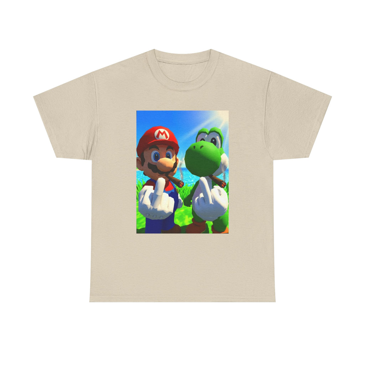 Mario And Yoshi Flipping The Bird