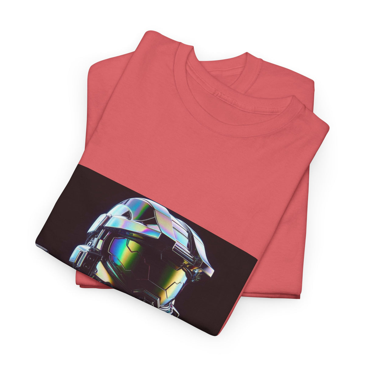Holographic Cybernetic Sentinel Chrome Helmet Tee