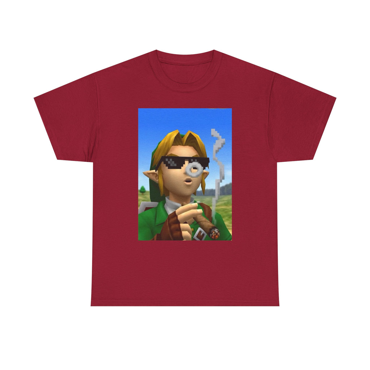 Pixelated Link Smoking With Deal With It Glasses