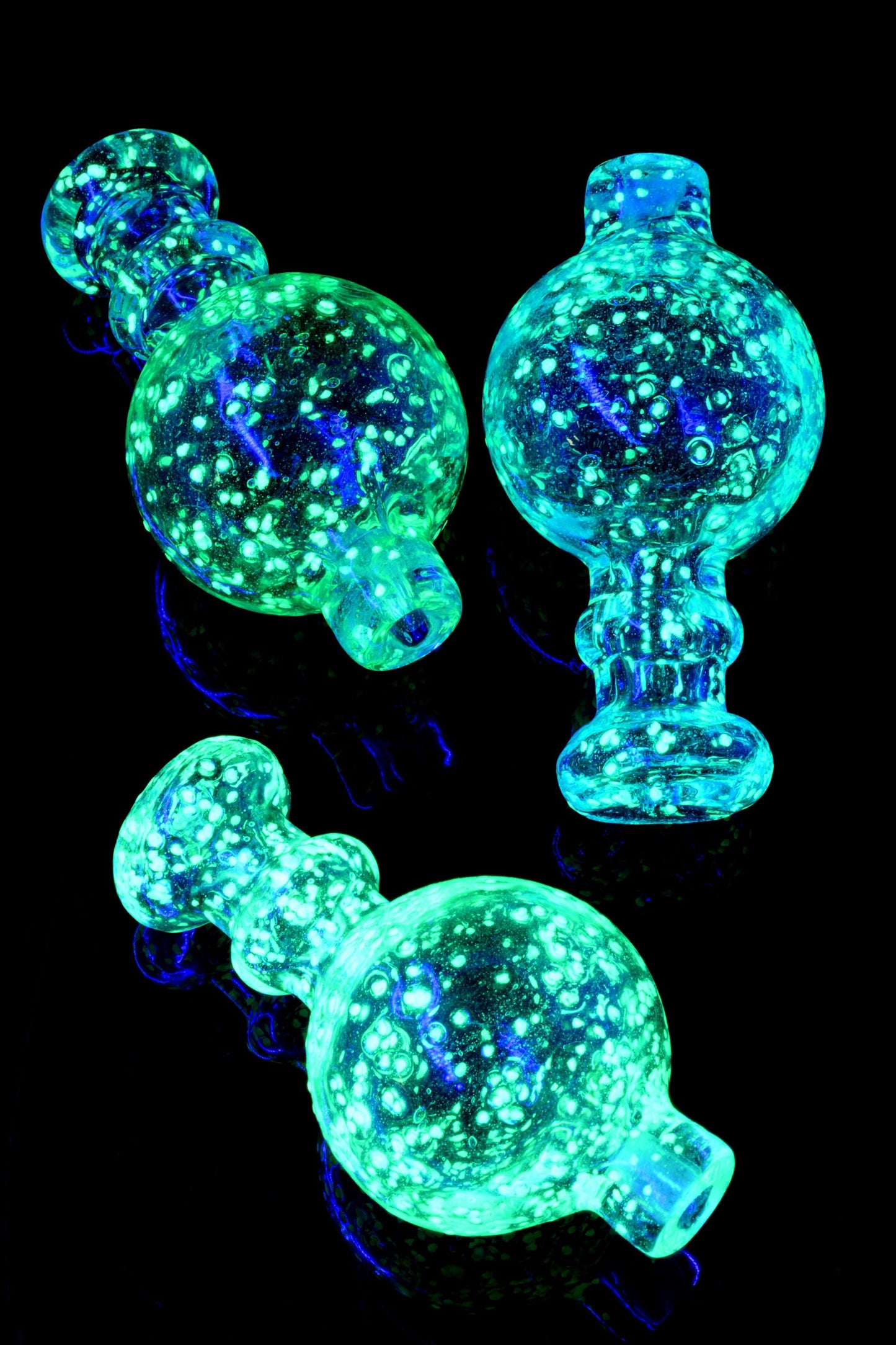 Glow-in-the-Dark Frit Glass Bubble Carb Cap “Night Spark” – Assorted Colors