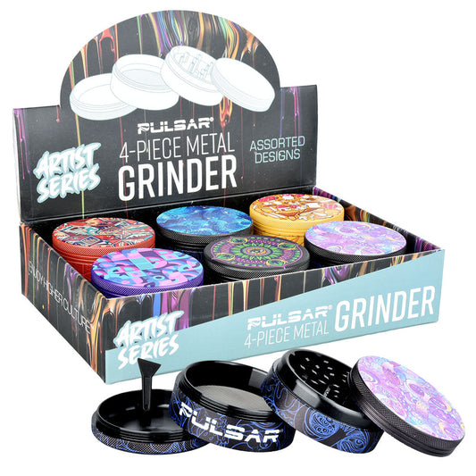 Pulsar Artist Series 2.5" Grinder | 4-Piece with Unique Side Art
