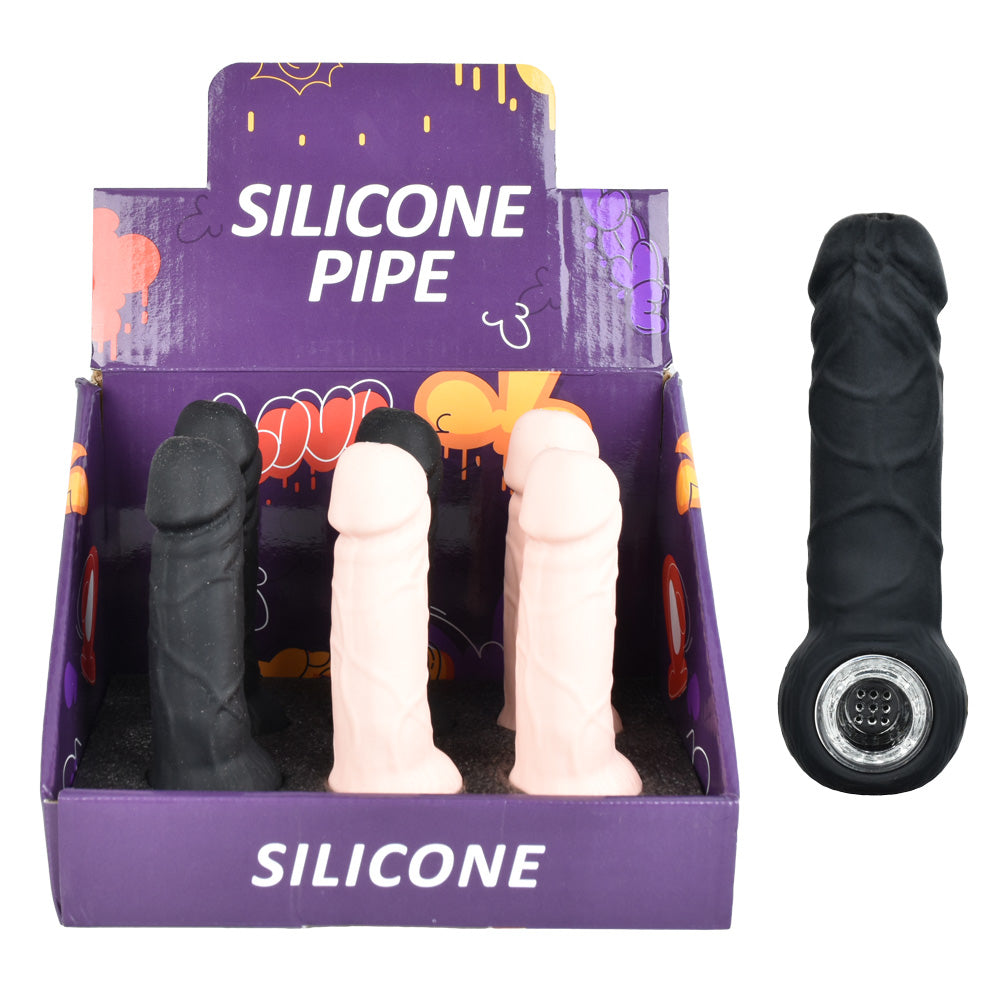 6PC DISP - Silicone Hand Pipe - 5.25" - Penis Design