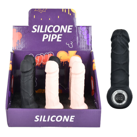 6PC DISP - Silicone Hand Pipe - 5.25" - Penis Design