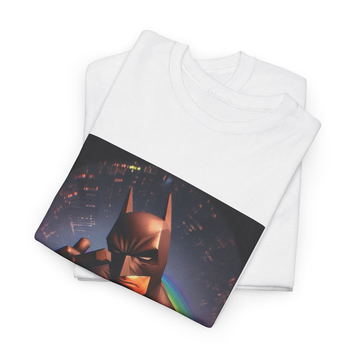 Batman Giving Finger Over Rainbow City