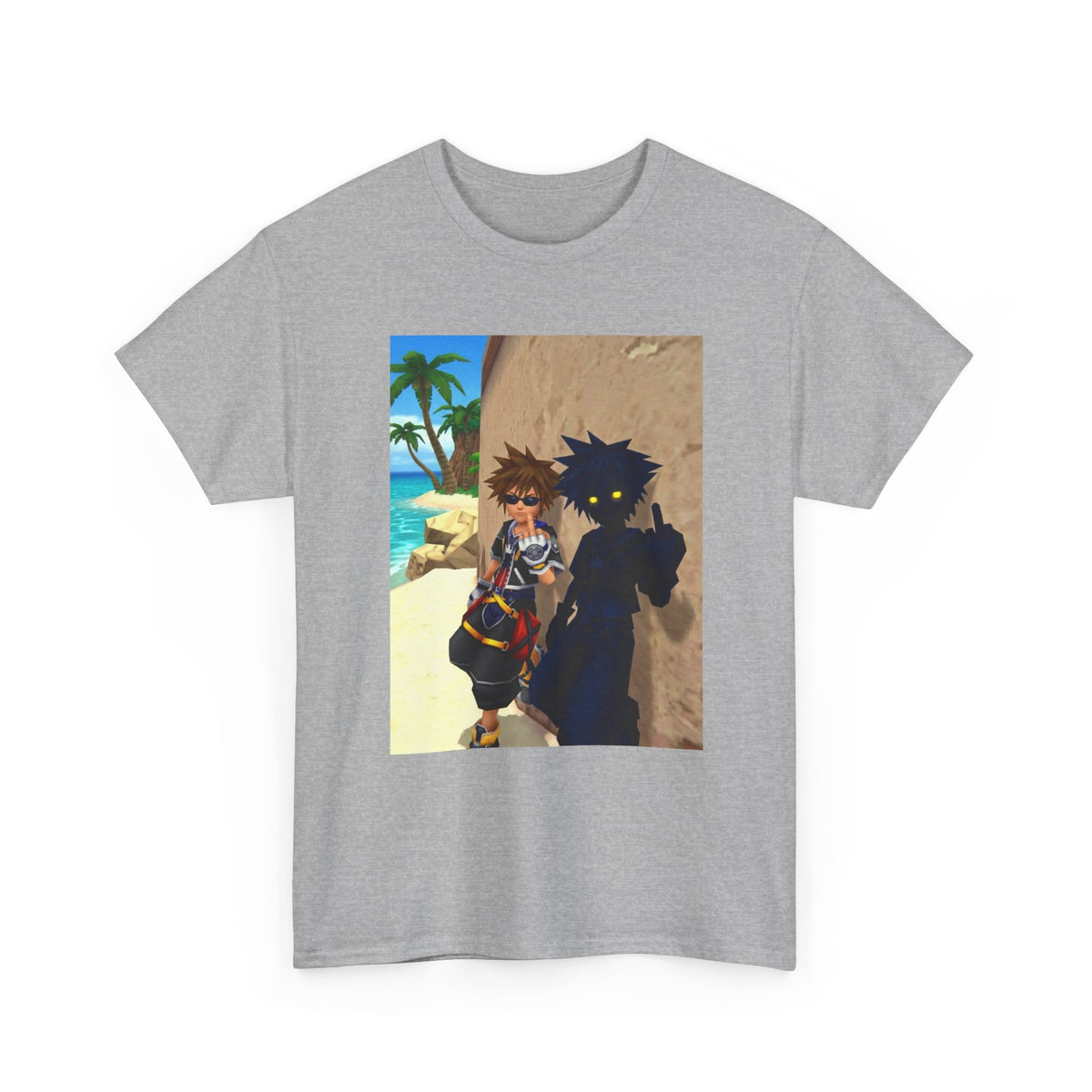 Sora And Shadow Flipping Off On Beach