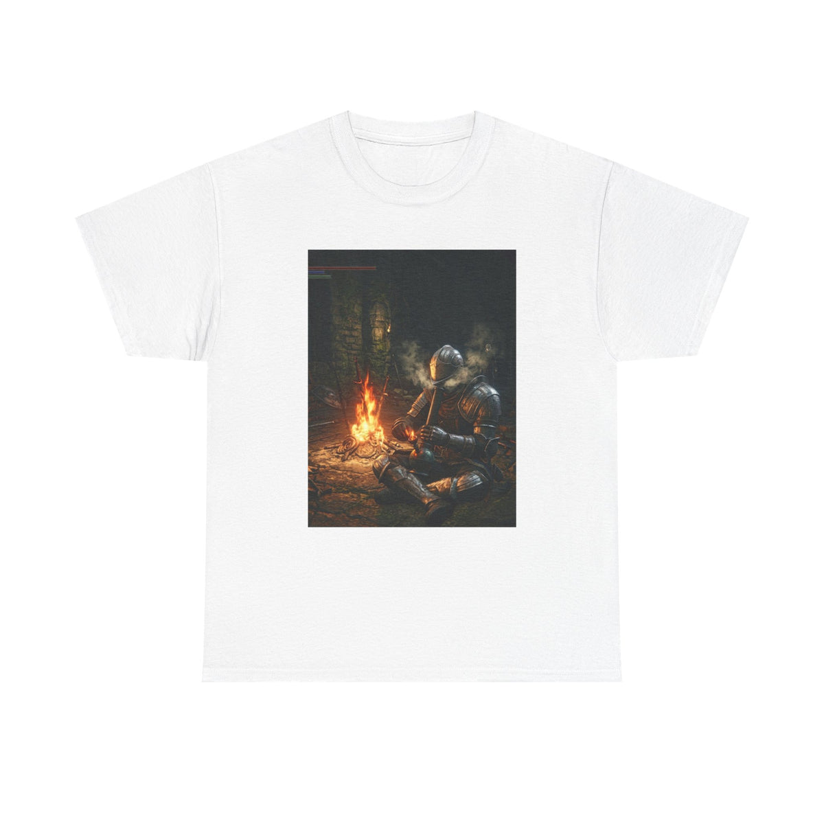 Armored Knight Smoking Bong By Bonfire