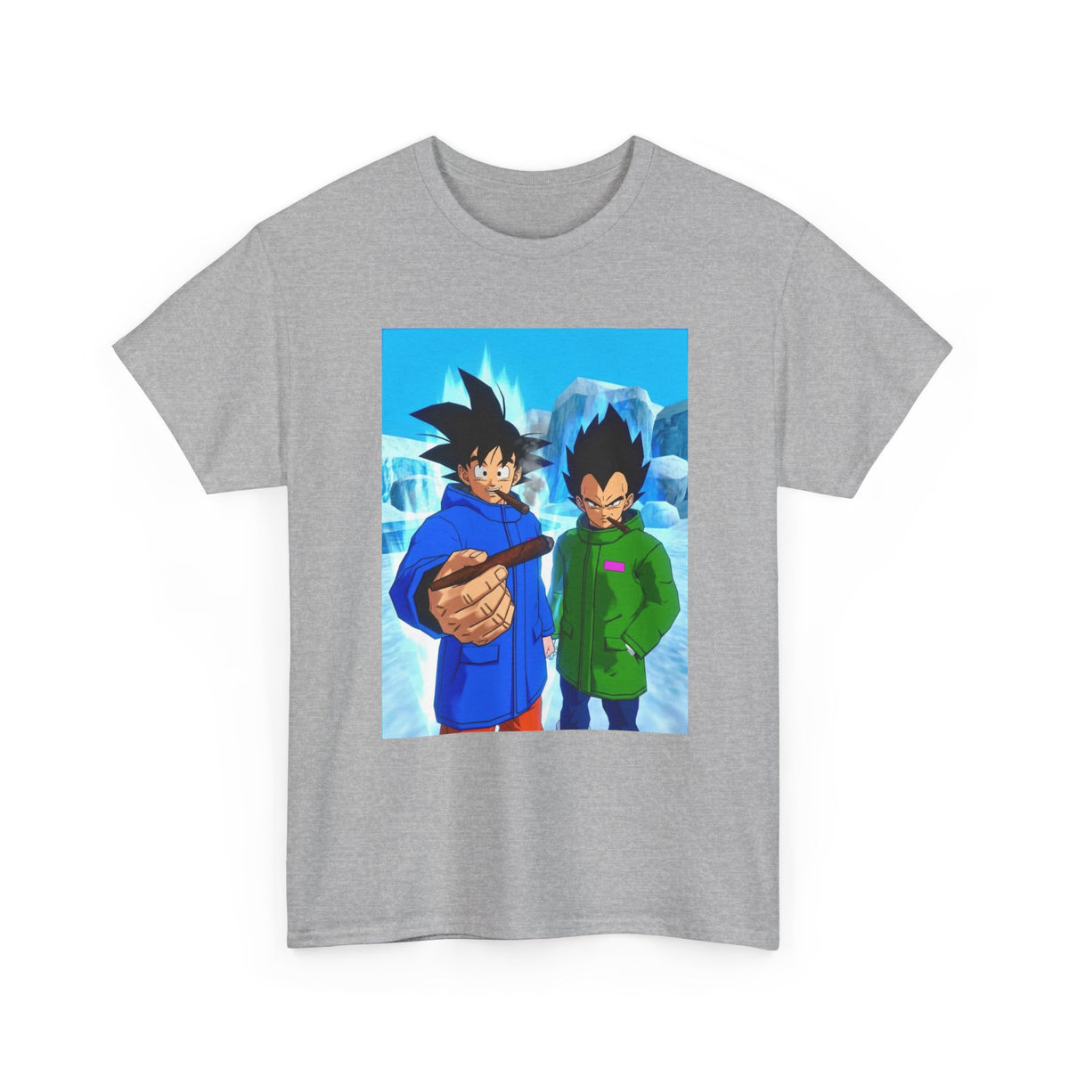 Goku and Vegeta Chilling in Icy Scene Tee