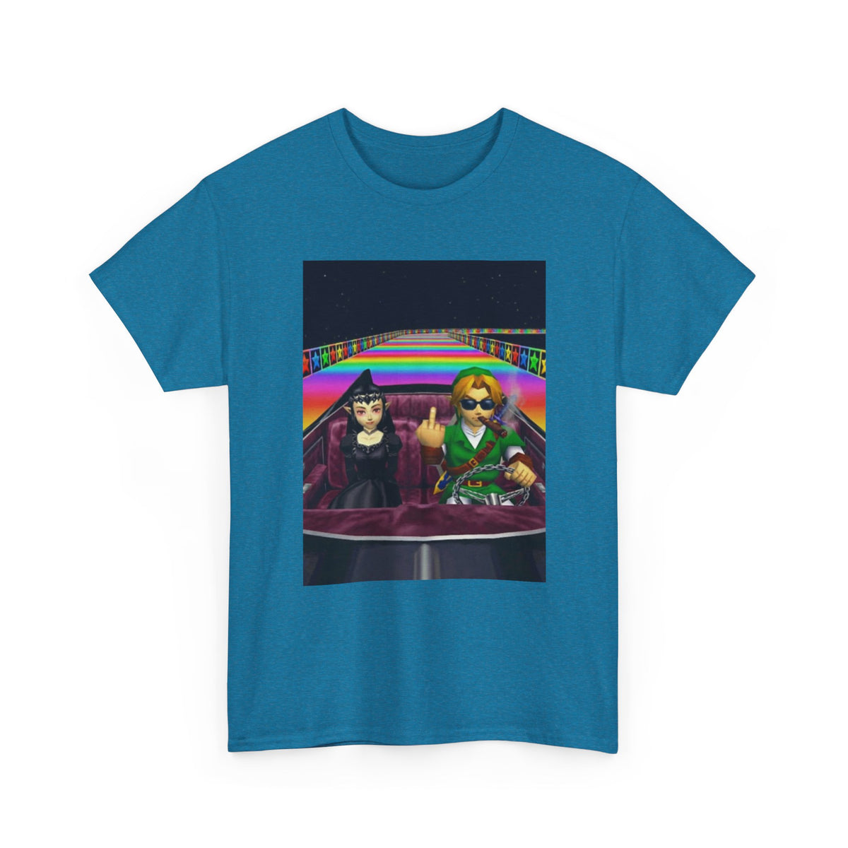 Link And Malon Driving Rainbow Road Tee