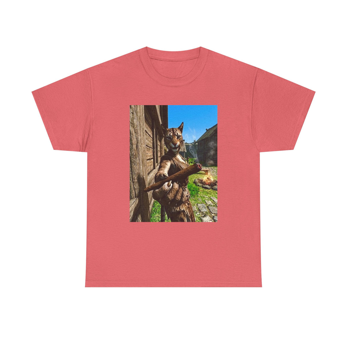 Feline Warrior Igniting Blunt Campfire Tee