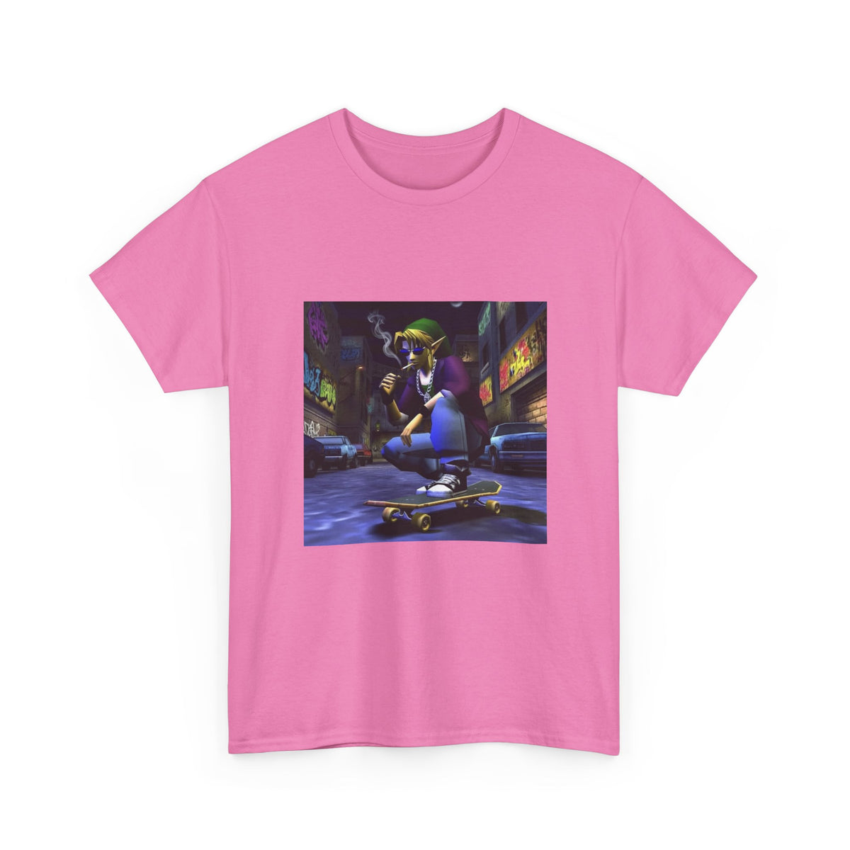 Skater Link Smoking In Gritty Alley Tee