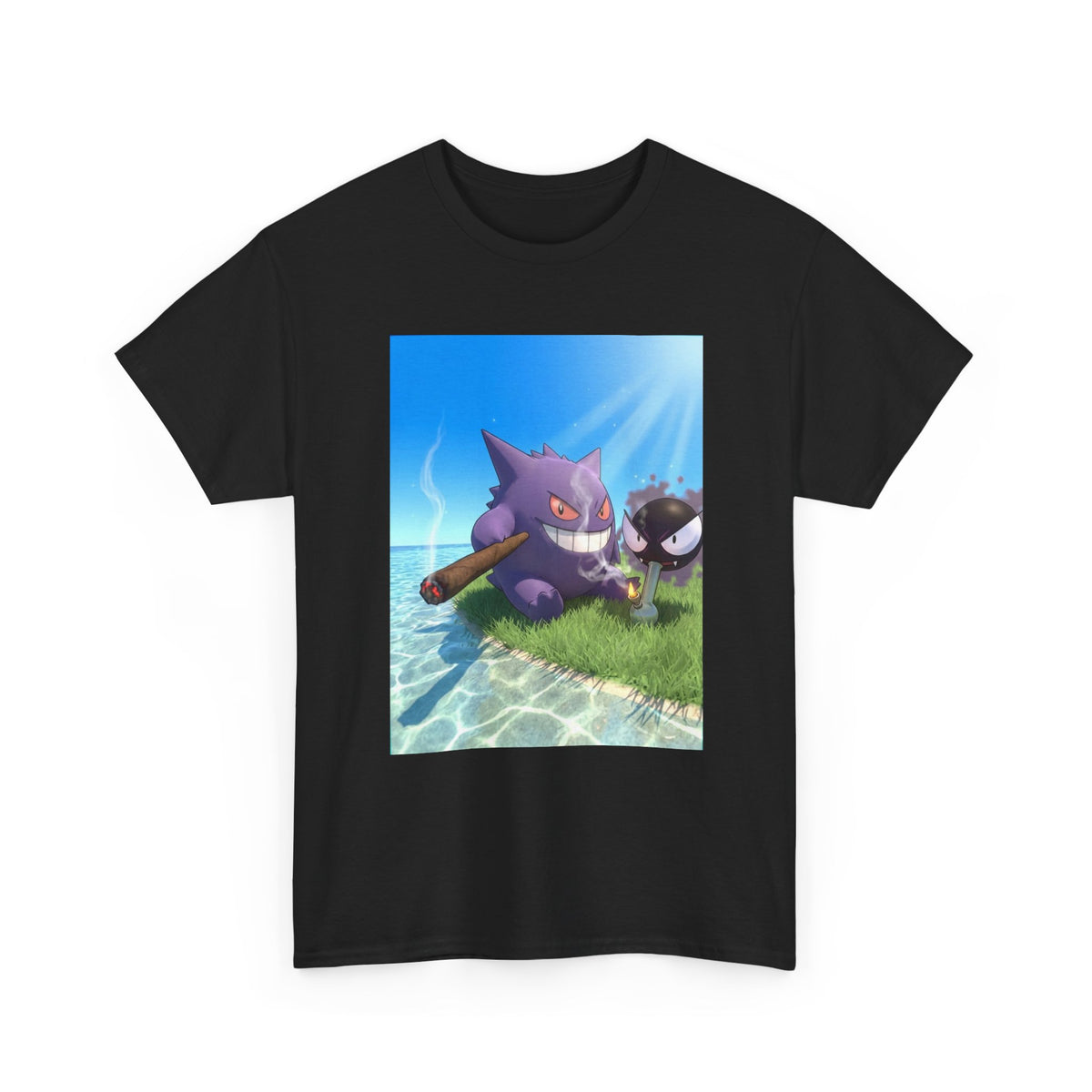 Gengar and Gastly Getting High Beachside