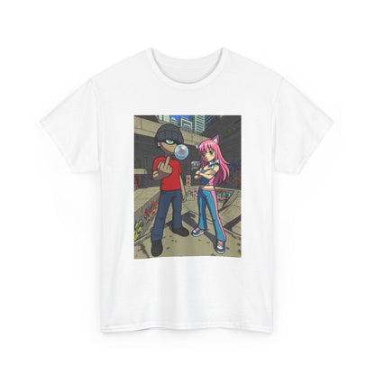 Skater Punk And Kitty Girl In Skater Park Tee