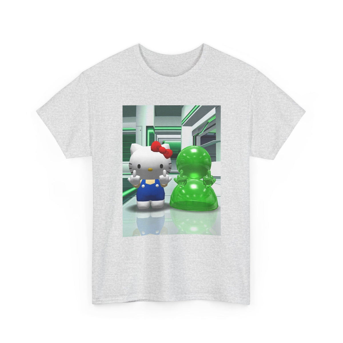 Kitty And Slime Flipping The Bird Tee
