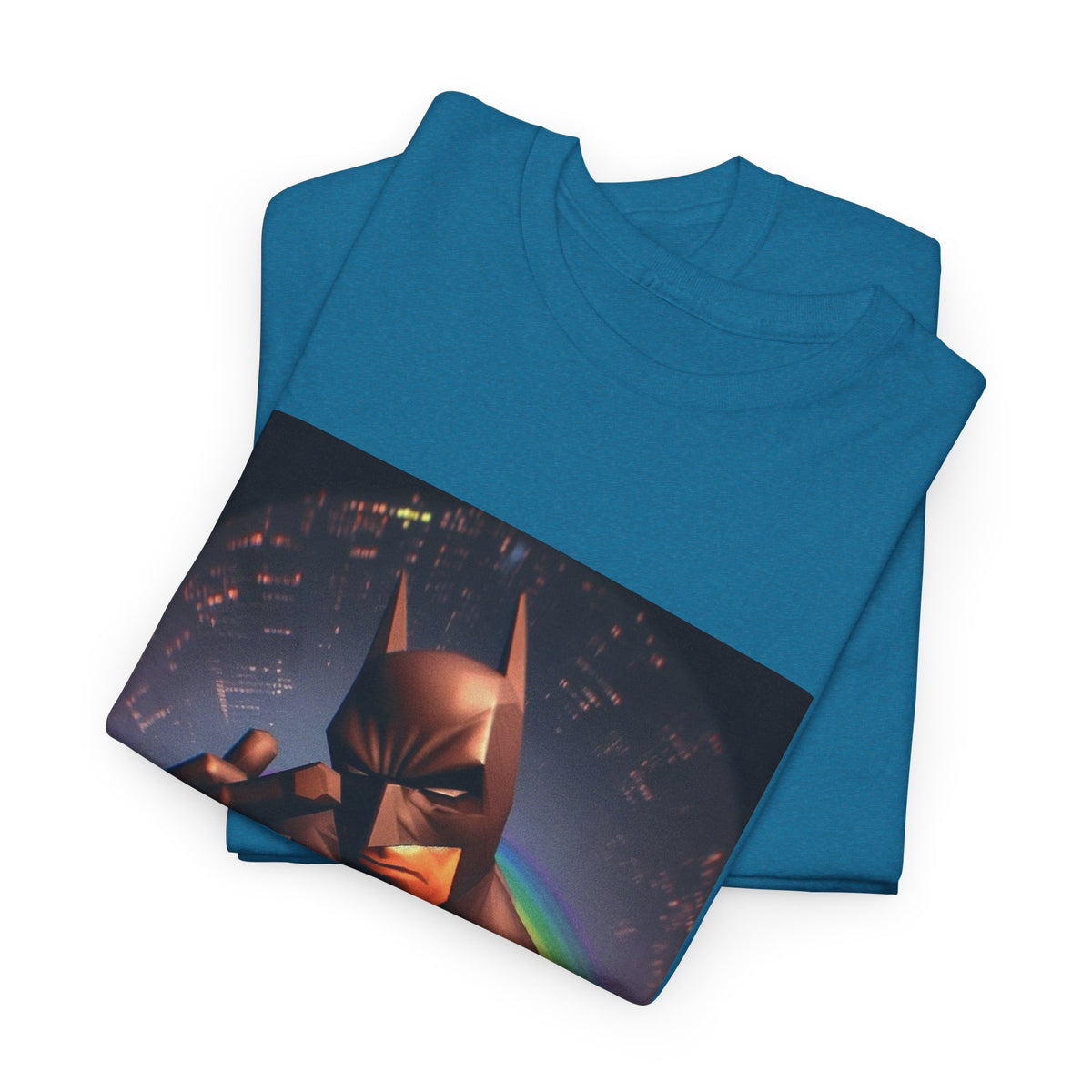 Batman Giving Finger Over Rainbow City