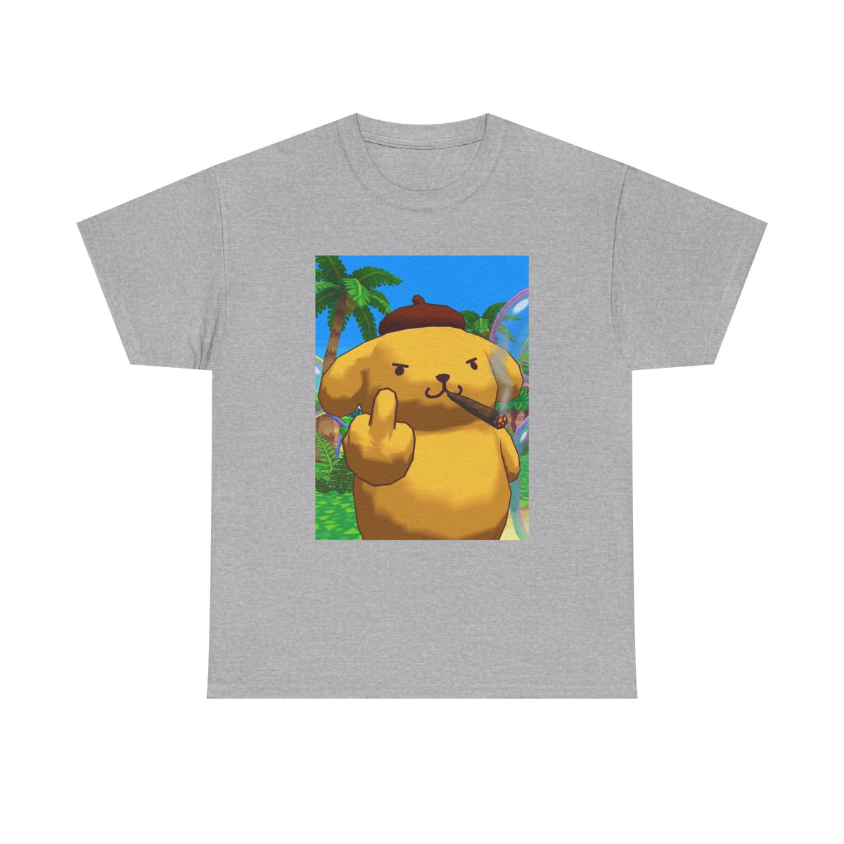 Pompompurin Smoking Blunt Flipping Bird Tee